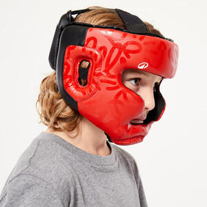 Casco Boxeo Niños Rojo Integral