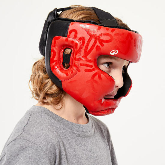 Casco bambino boxe integrale rosso