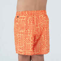 Boy's swim shorts - 100 Sign orange