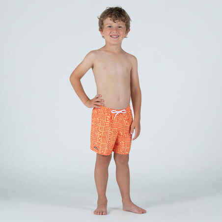 Boy's swim shorts - 100 Sign orange