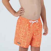 Boy's swim shorts - 100 Sign orange