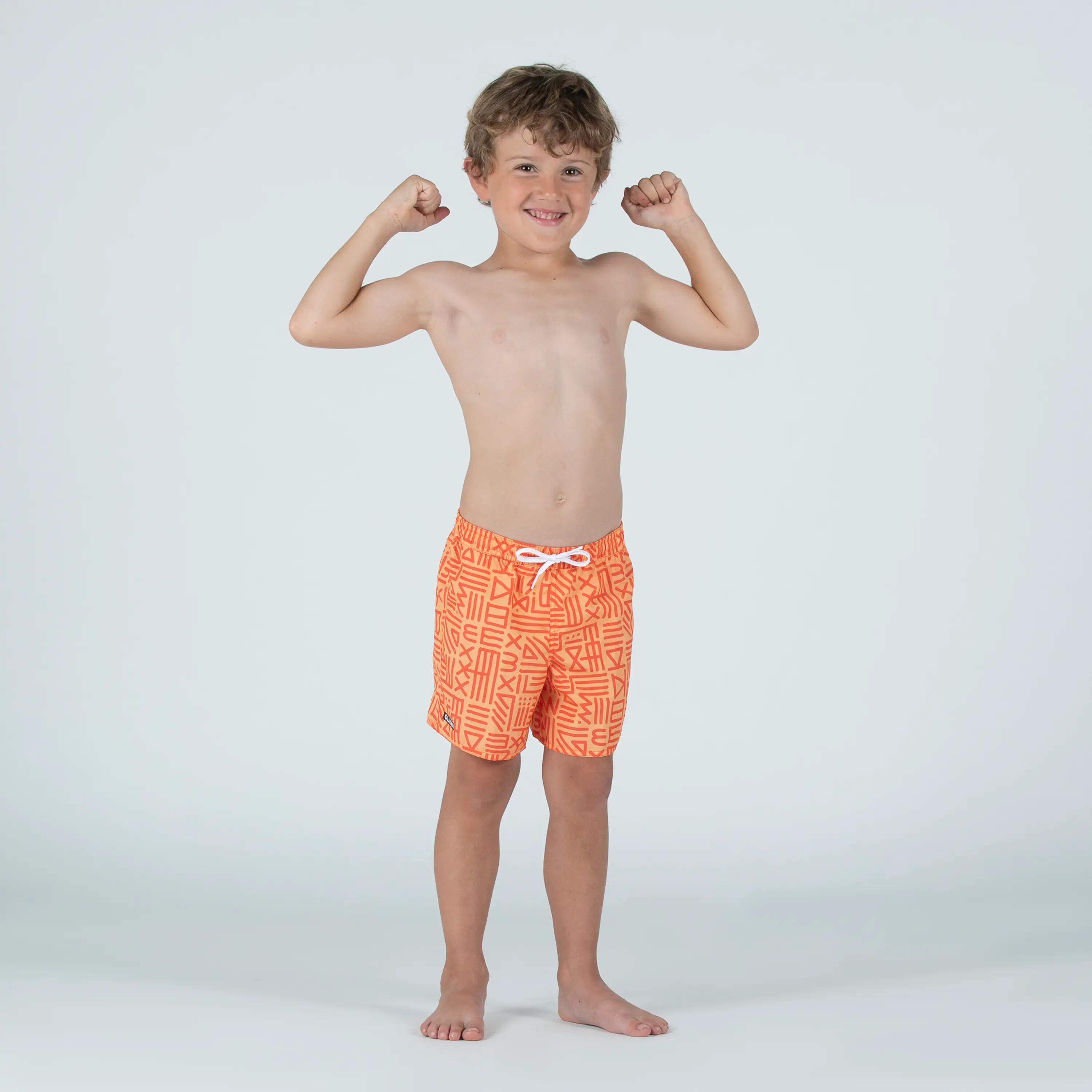 Pantaloneta de baño para playa para Niños 100 - Naranja 2/2