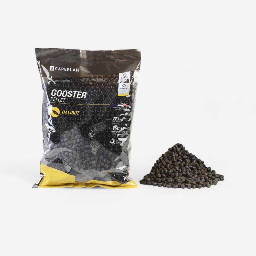 Peleti z okusom halibuta za statični krapolov GOOSTER (6 mm, 0,7 kg)