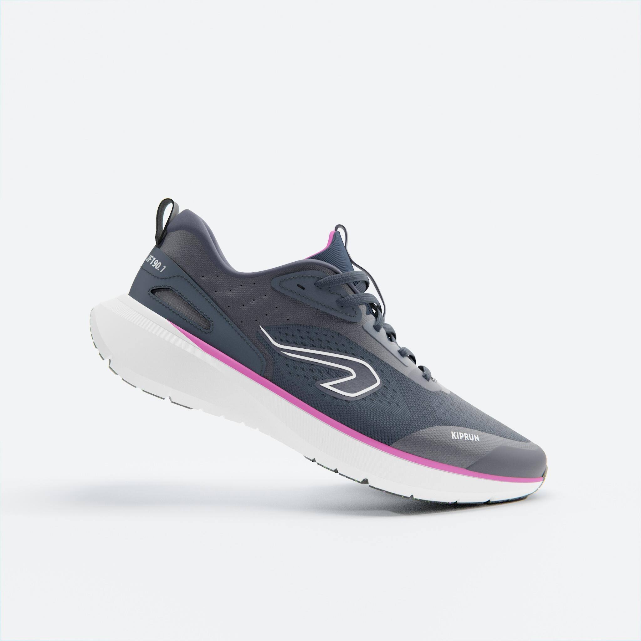 Chaussures de Running Femme, Kiprun Jogflow 190.1 Bleu foncé Rose - KIPRUN