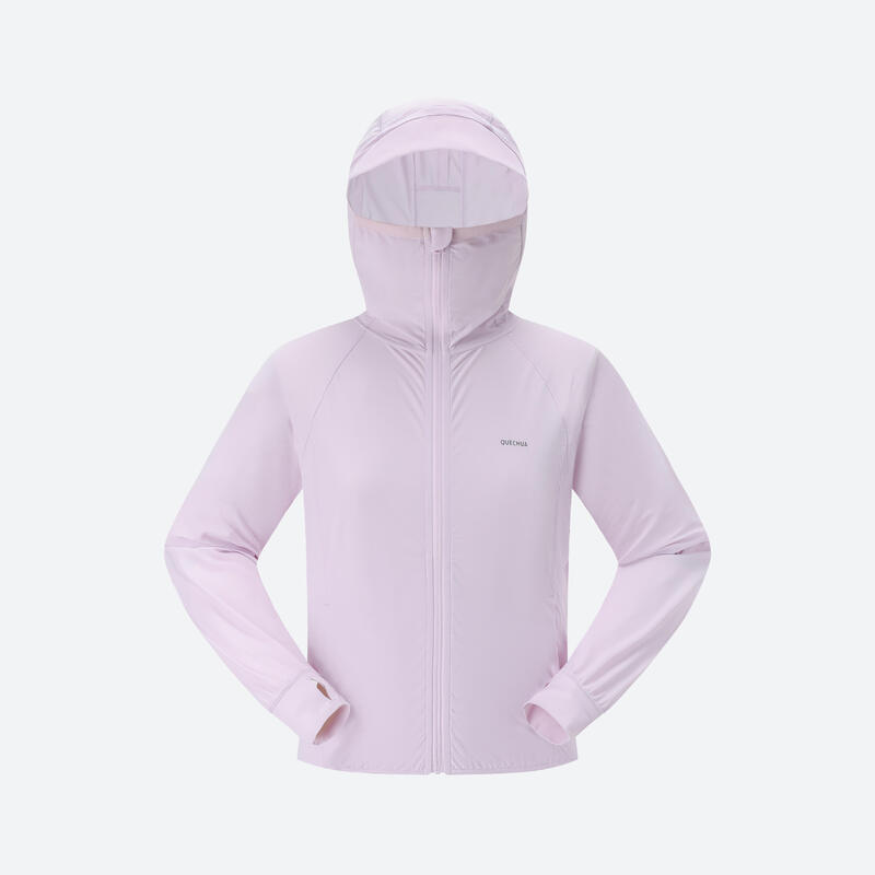 Junior hiking MH 500 knit ANTI UV jacket purple