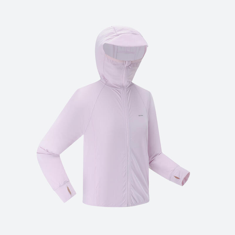 Junior hiking MH 500 knit ANTI UV jacket purple