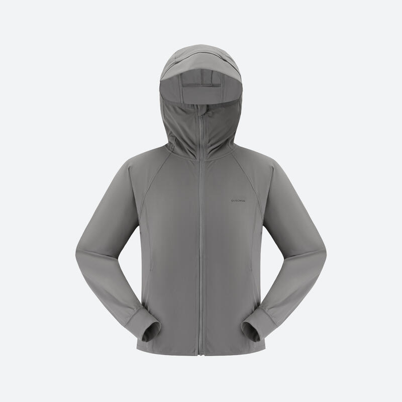 Junior hiking MH 500 knit ANTI UV jacket grey