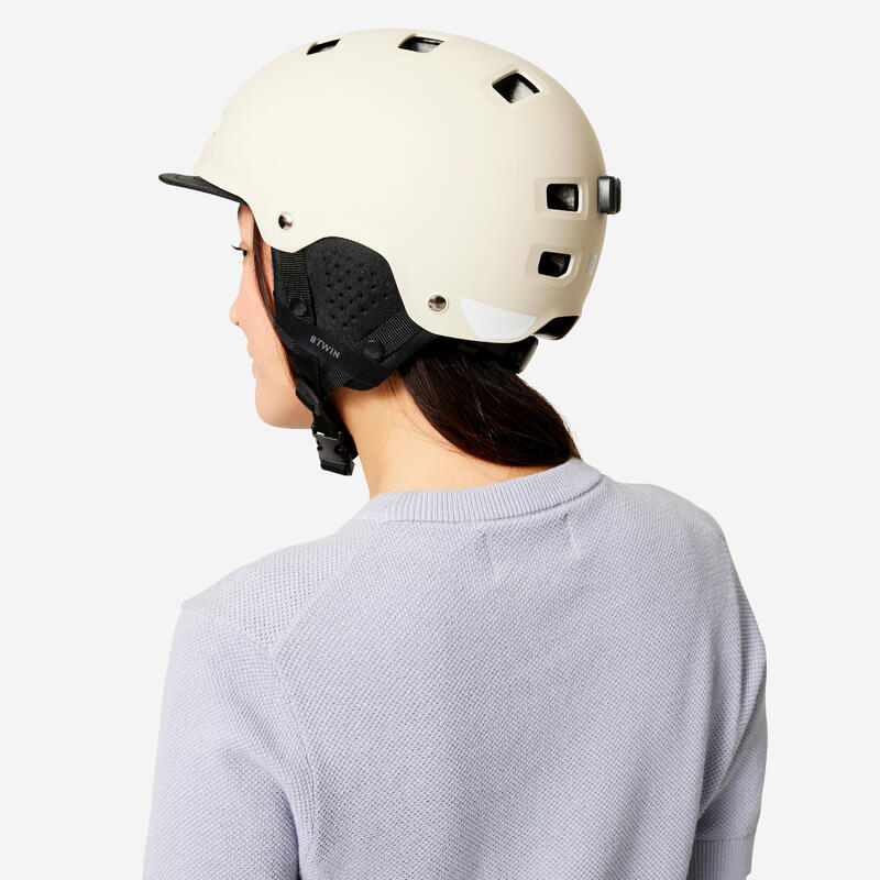城市自行車碗型安全帽－米色