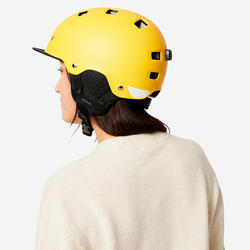 Casco bicicleta urbana adulto Btwin 500 amarillo - Decathlon