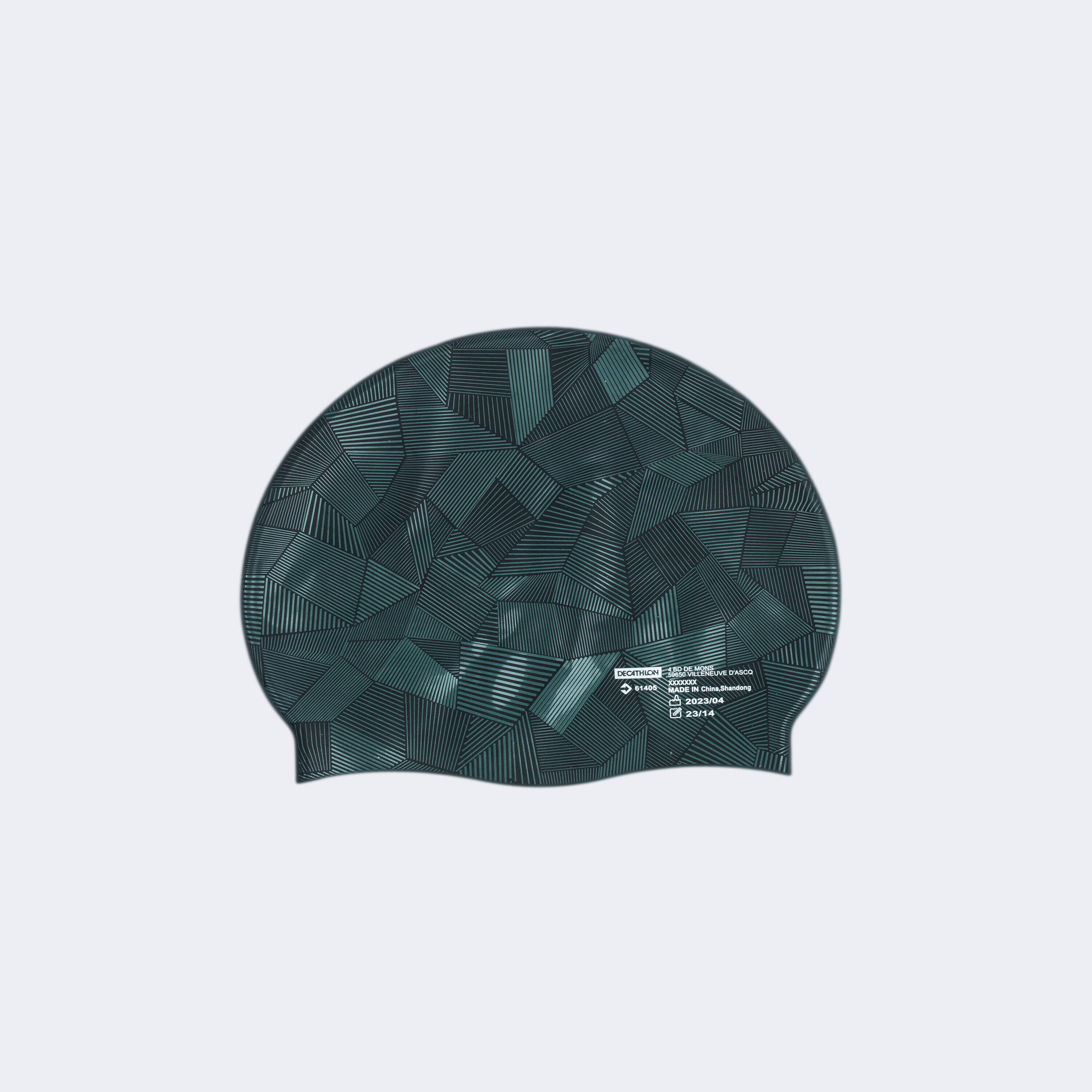Silicone Swim Cap for Kids & Adults One Size (50-64 cm) - Black Green -  3