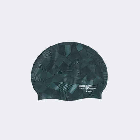 כובע שחייה סיליקון - מידה אחידה - Geol שחור ירוק