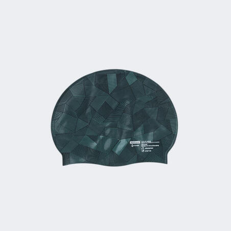 Bonnet de Bain en Silicone - Taille Unique - Geol Noir Vert