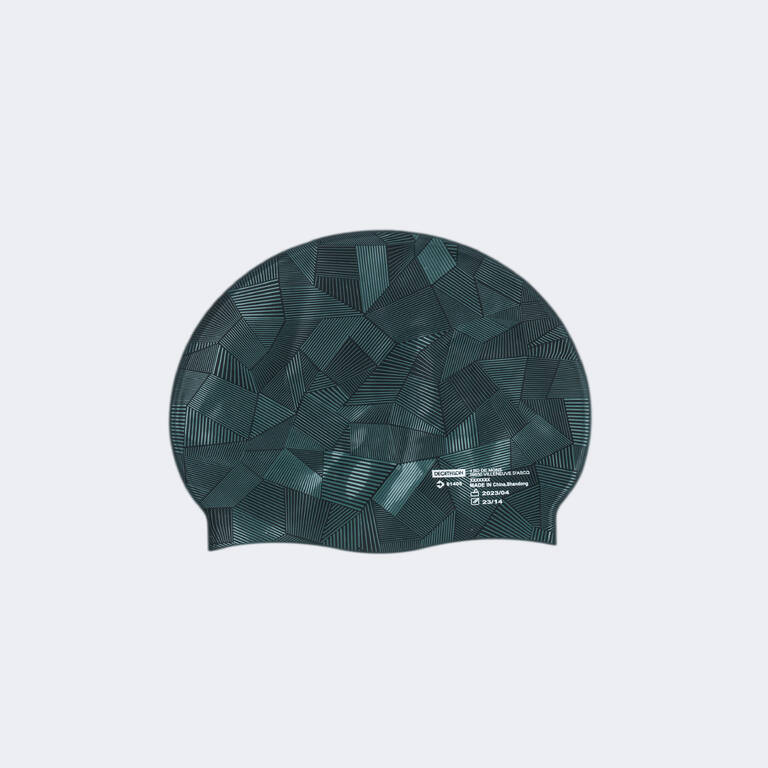 SILICONE swim cap - One size - Geol black green