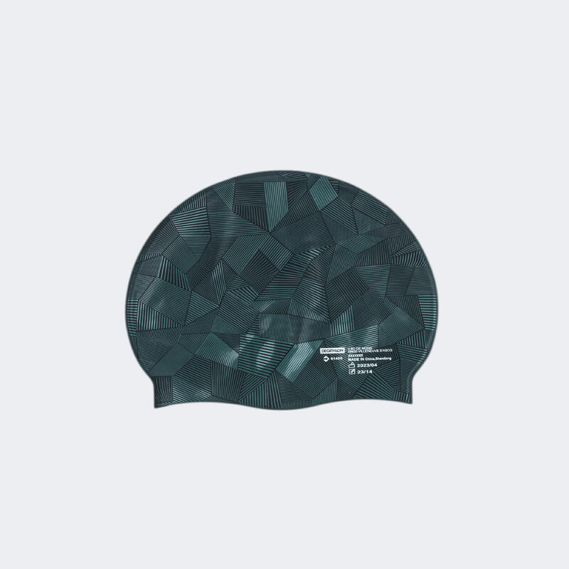 矽膠泳帽-單一尺寸-Geol黑綠色