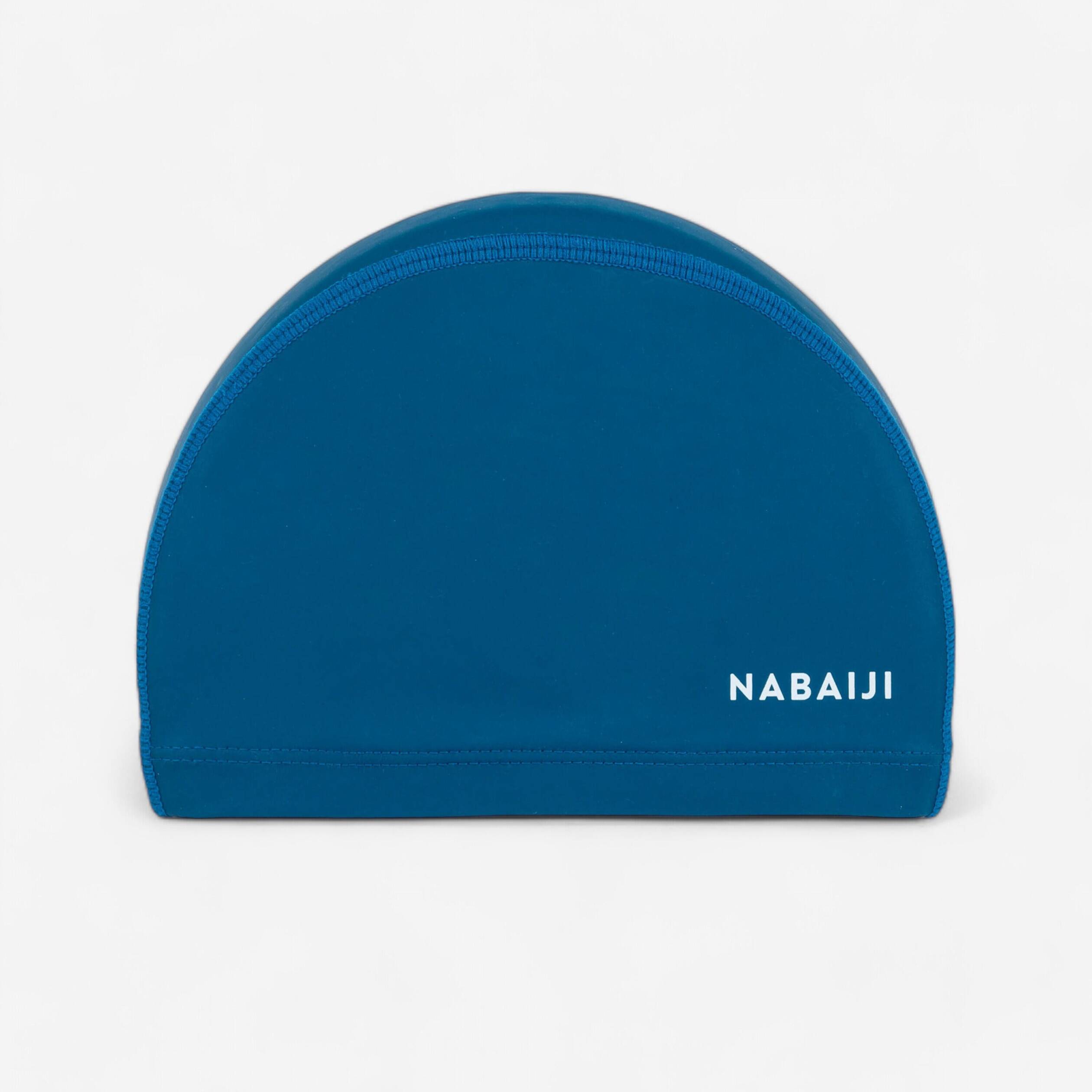 Adult Swim Cap Coated Mesh Plain Fabric 56-60 Cm Lightweight & Flexible Blue