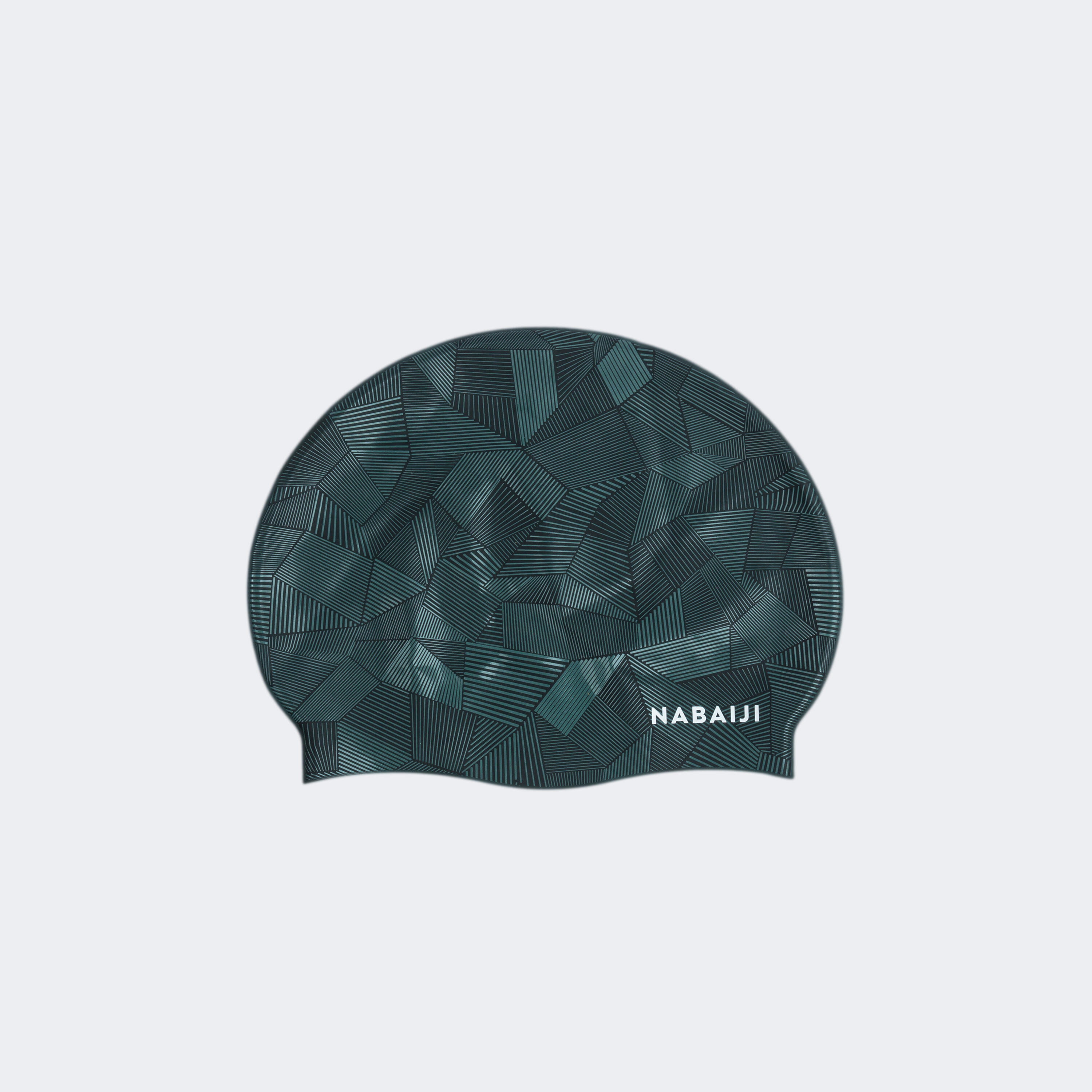 SILICONE swim cap - One size - Geol black green 1/2