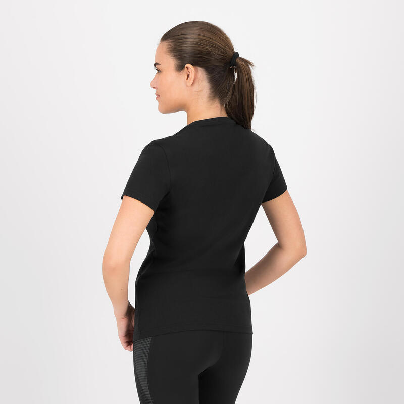 Camiseta Fitness Puma Mujer Negro Manga Corta Algodón