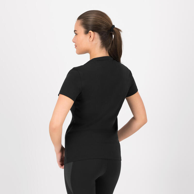 Dámské fitness tričko s krátkým rukávem bavlněné černé