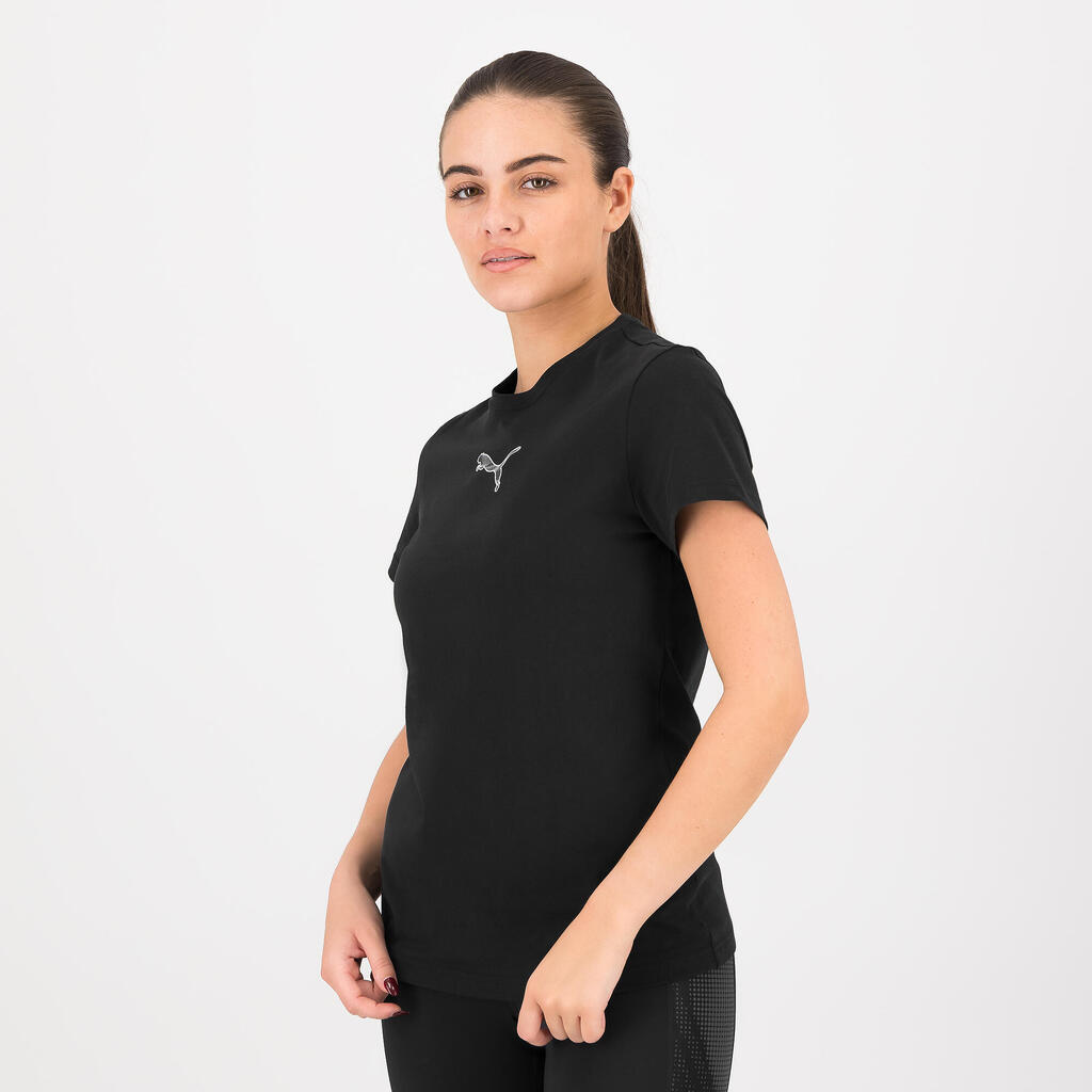 Women's Short-Sleeved Fitness T-Shirt - Black