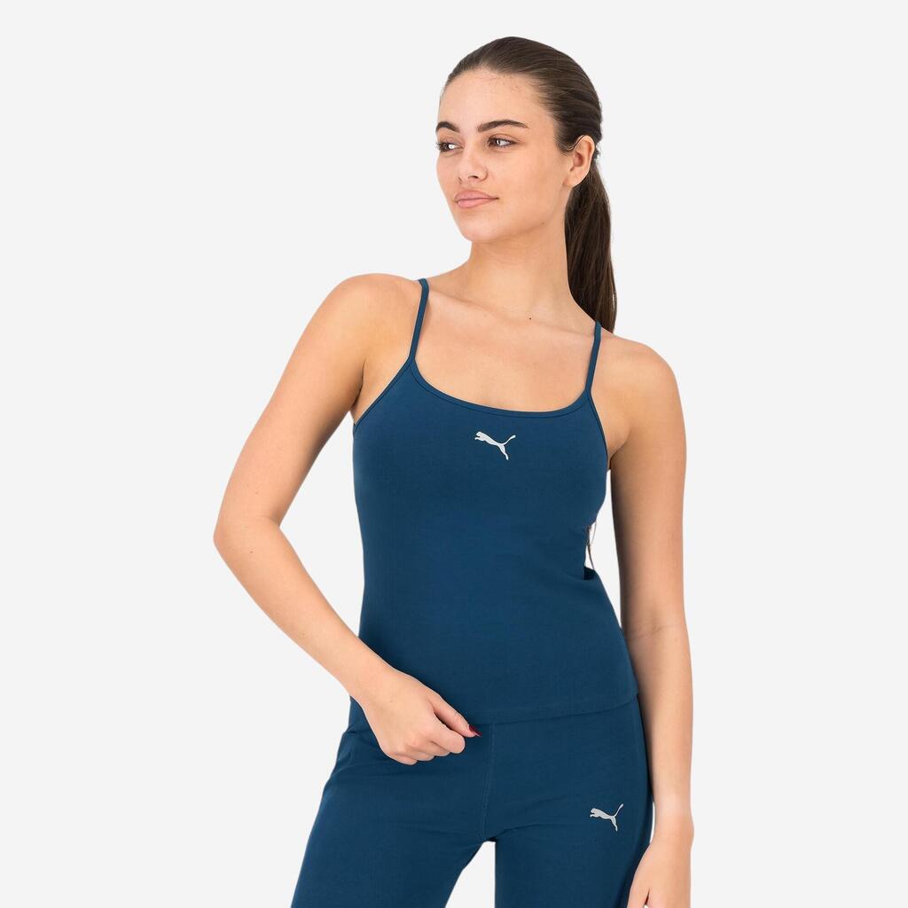 Dámske bavlnené tielko na fitnes modré