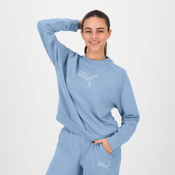 Fitness sweater voor dames blauw