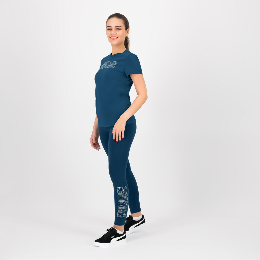Women's Long Fitness Leggings - Blue