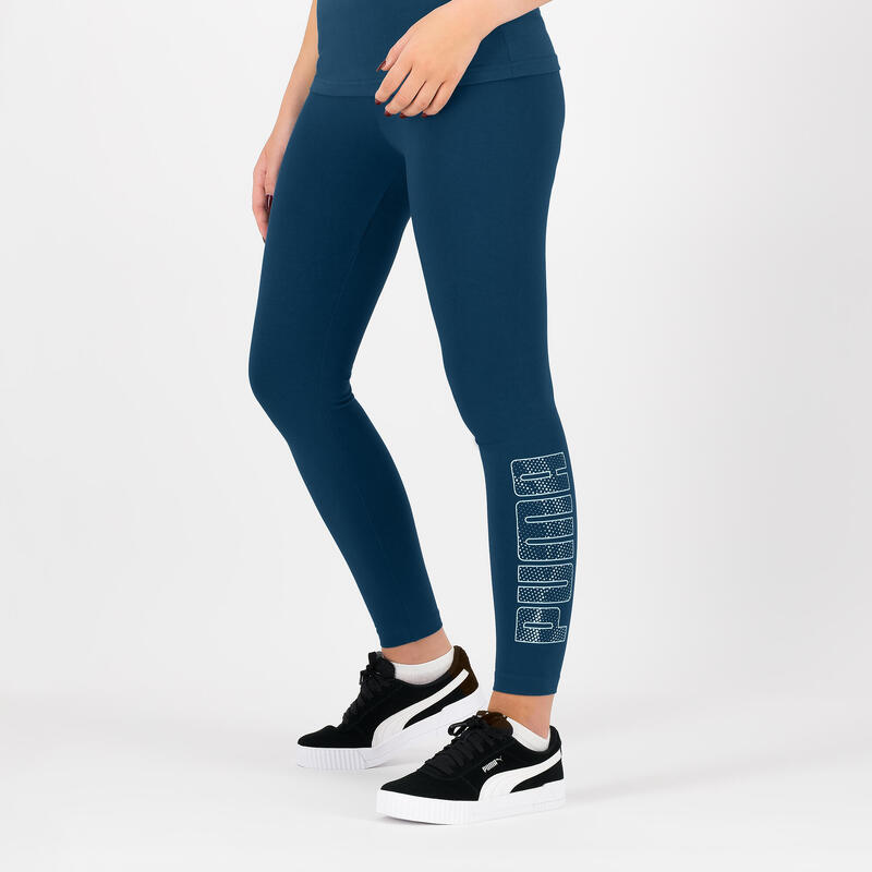 Leggings Puma donna palestra cotone azzurri