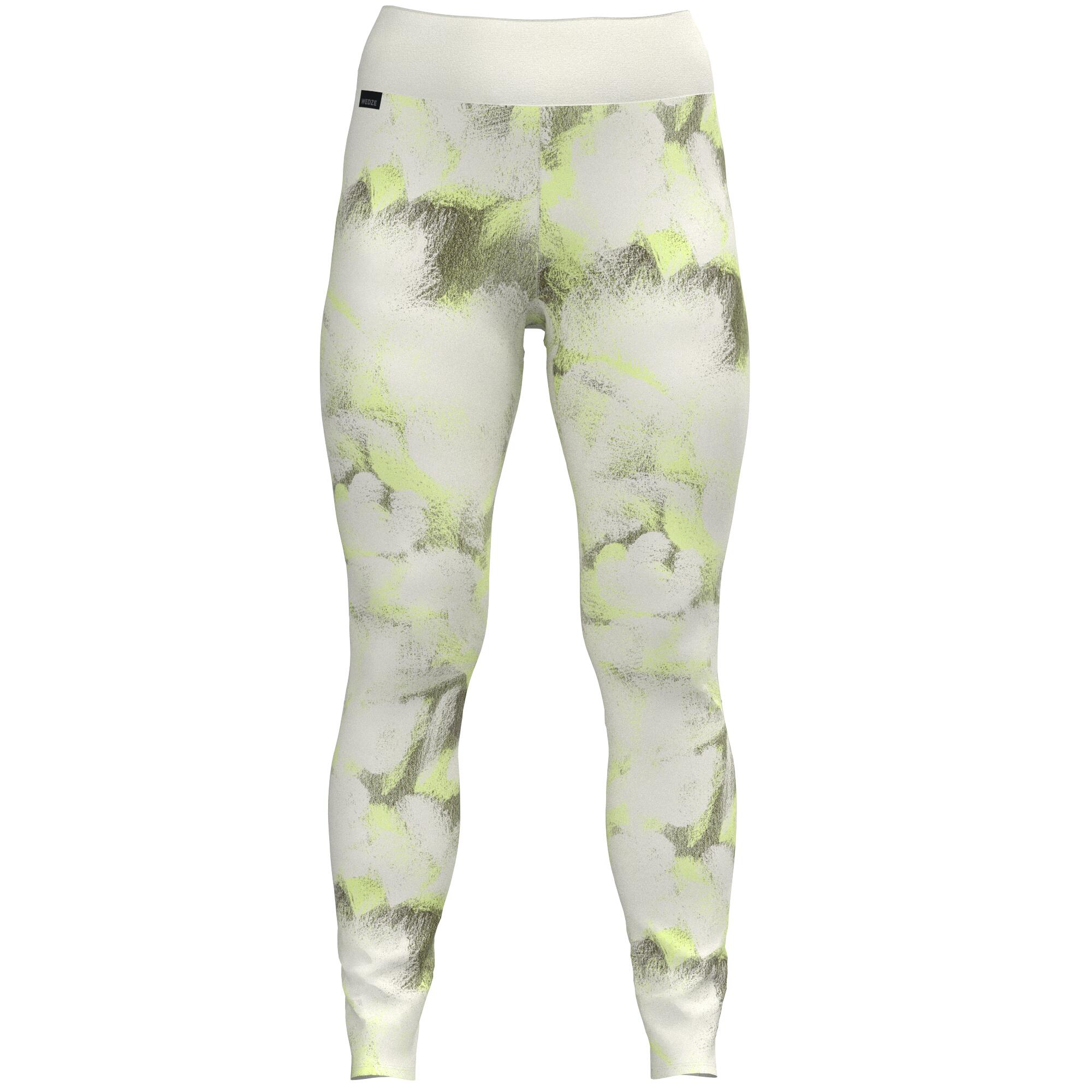 Women s Thermal Ski Base Layer Bottoms BL 500 Green White Decathlon