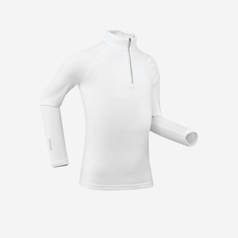 Sous-vêtement thermique de ski enfant, BL 500 demi zip blanc
