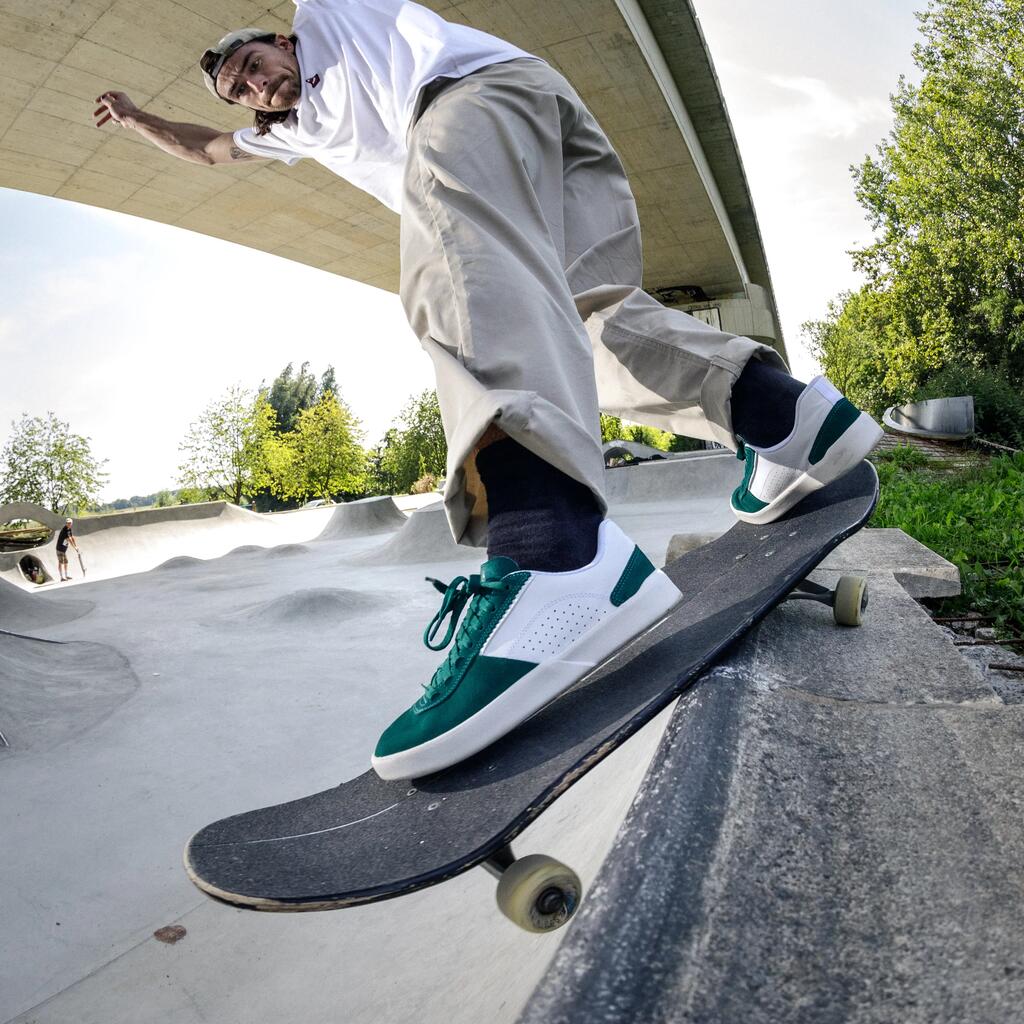 Skateboardové nohavice chino N500 Light béžové