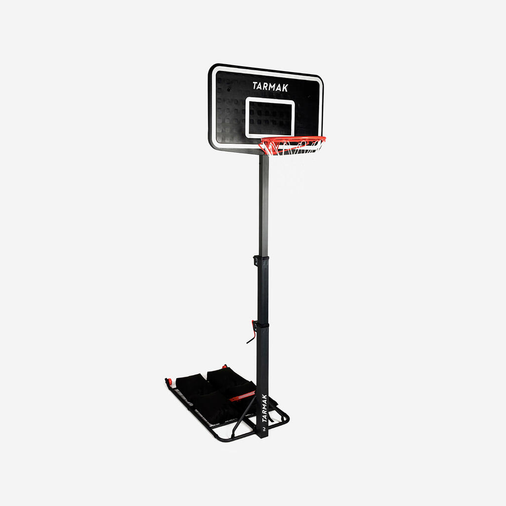 Basketbalový kôš B100 Easy Box skladací s kolieskom nastaviteľný 240 - 305 cm 