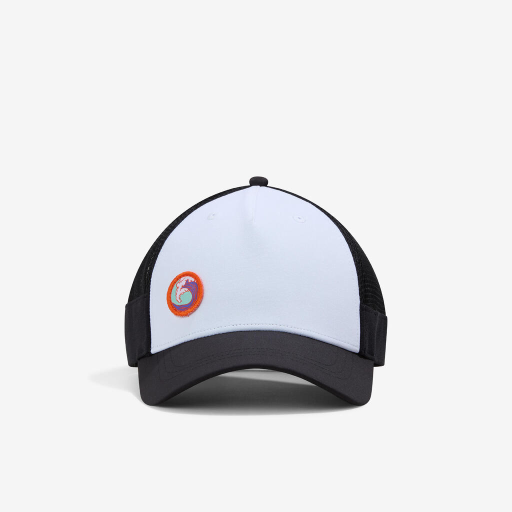 Täiskasvanute rannavõrkpalli nokamüts BVCAP, valge/ooker