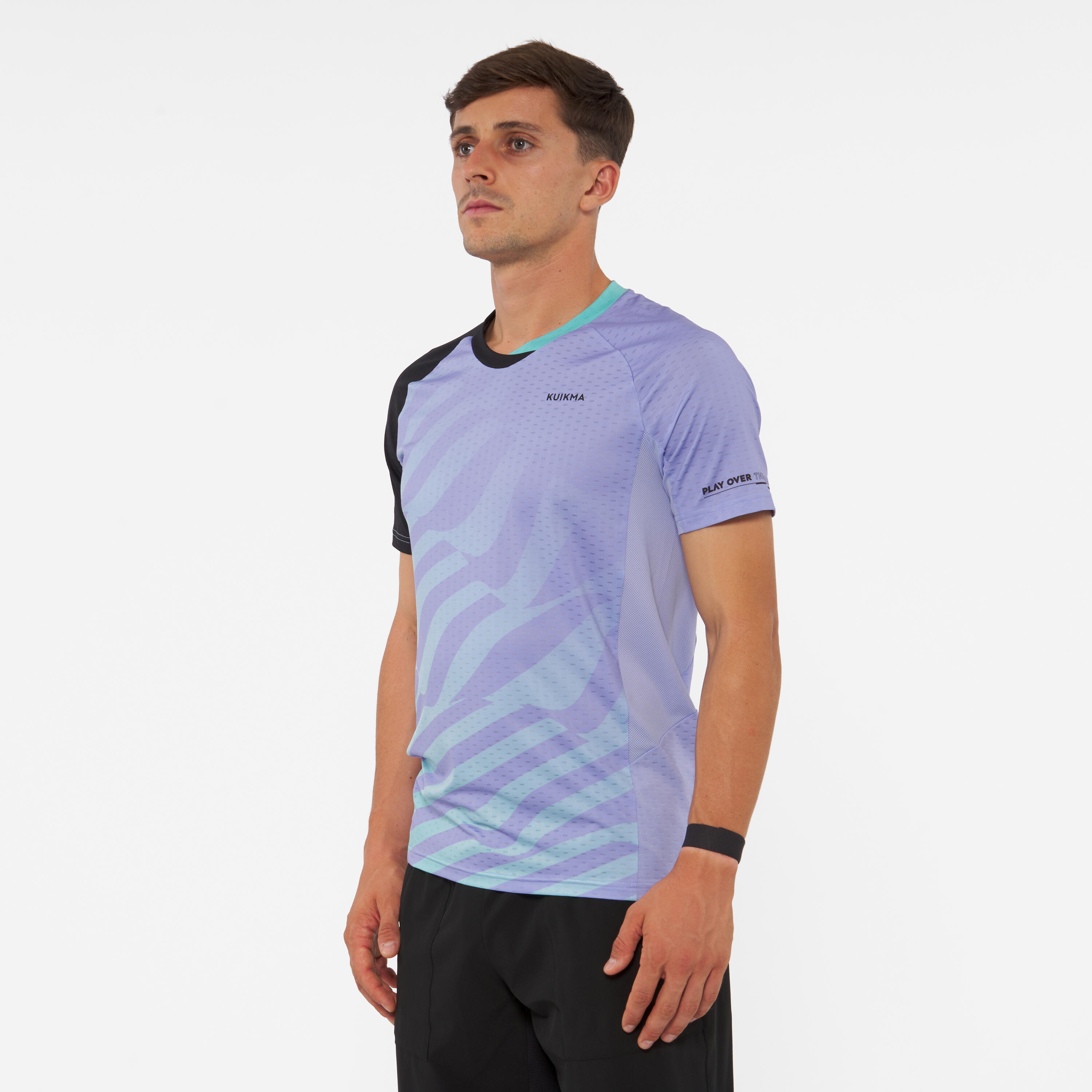 Men's Technical Short-Sleeved Padel T-Shirt Kuikma 900 - Purple 4/11