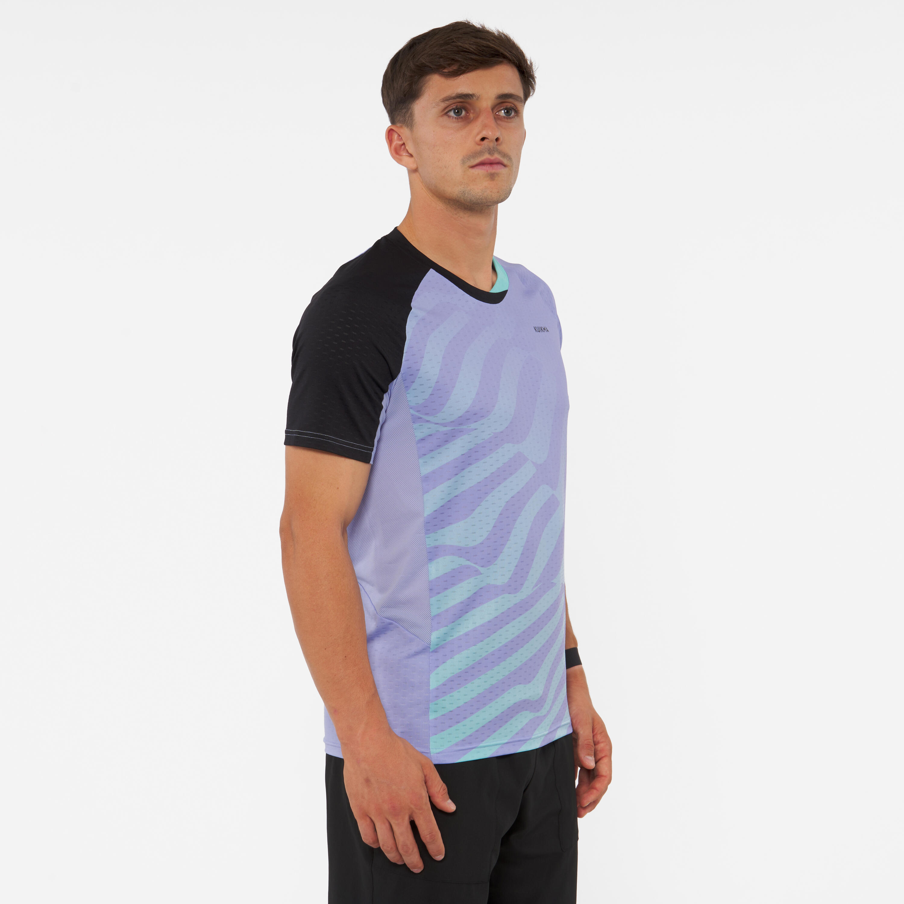 Men's Technical Short-Sleeved Padel T-Shirt Kuikma 900 - Purple 3/11