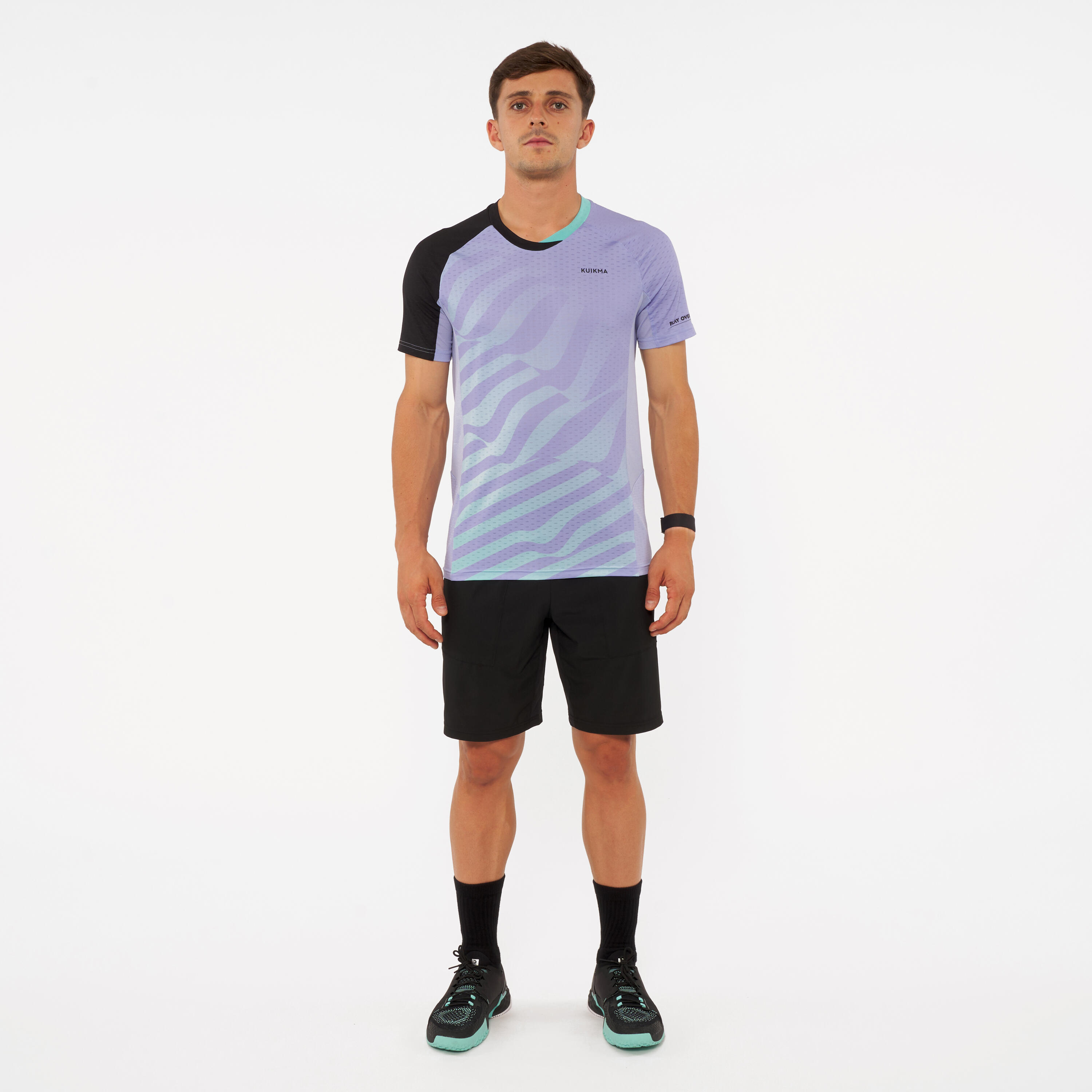 Men's Technical Short-Sleeved Padel T-Shirt Kuikma 900 - Purple 2/11