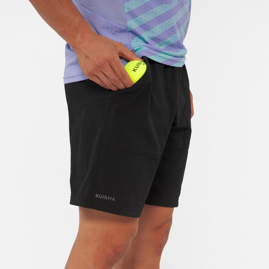 Short de pádel transpirable negro para hombre Dry