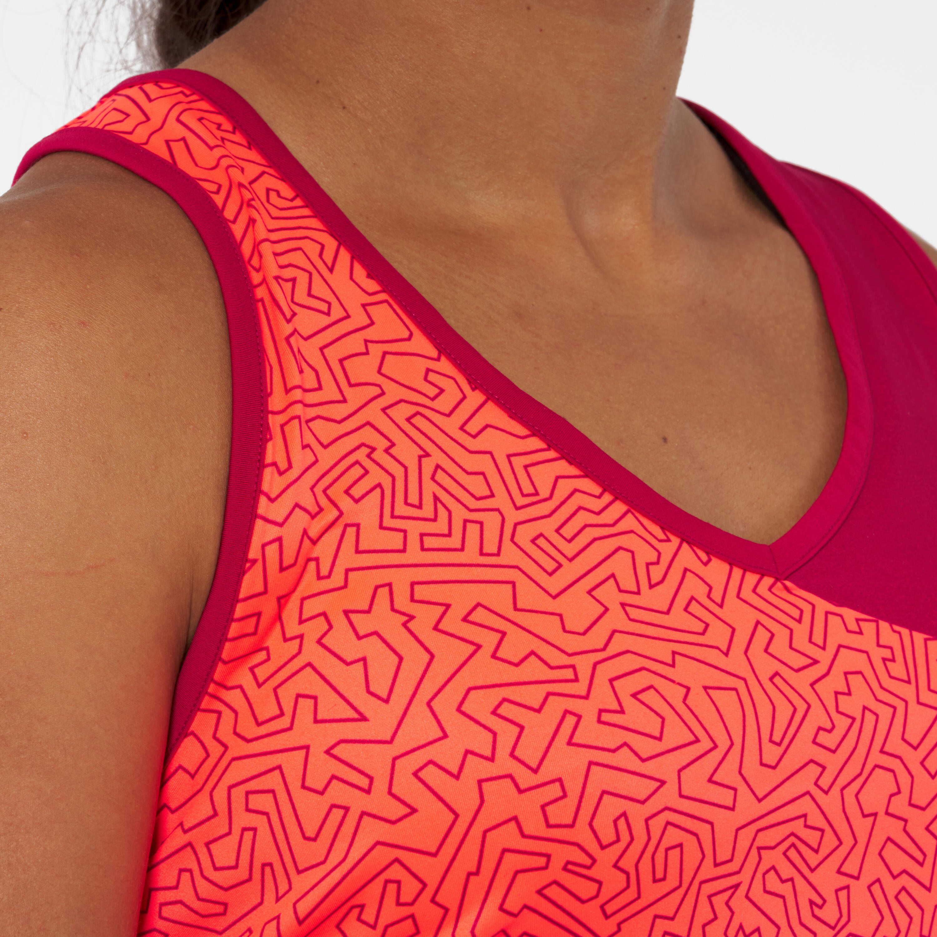 Women's Technical Breathable Padel Tank Top Dry - Red/Orange 6/7