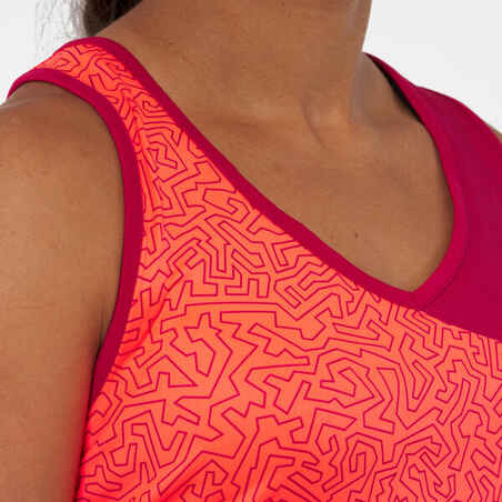 Women's Technical Breathable Padel Tank Top Dry - Red/Orange