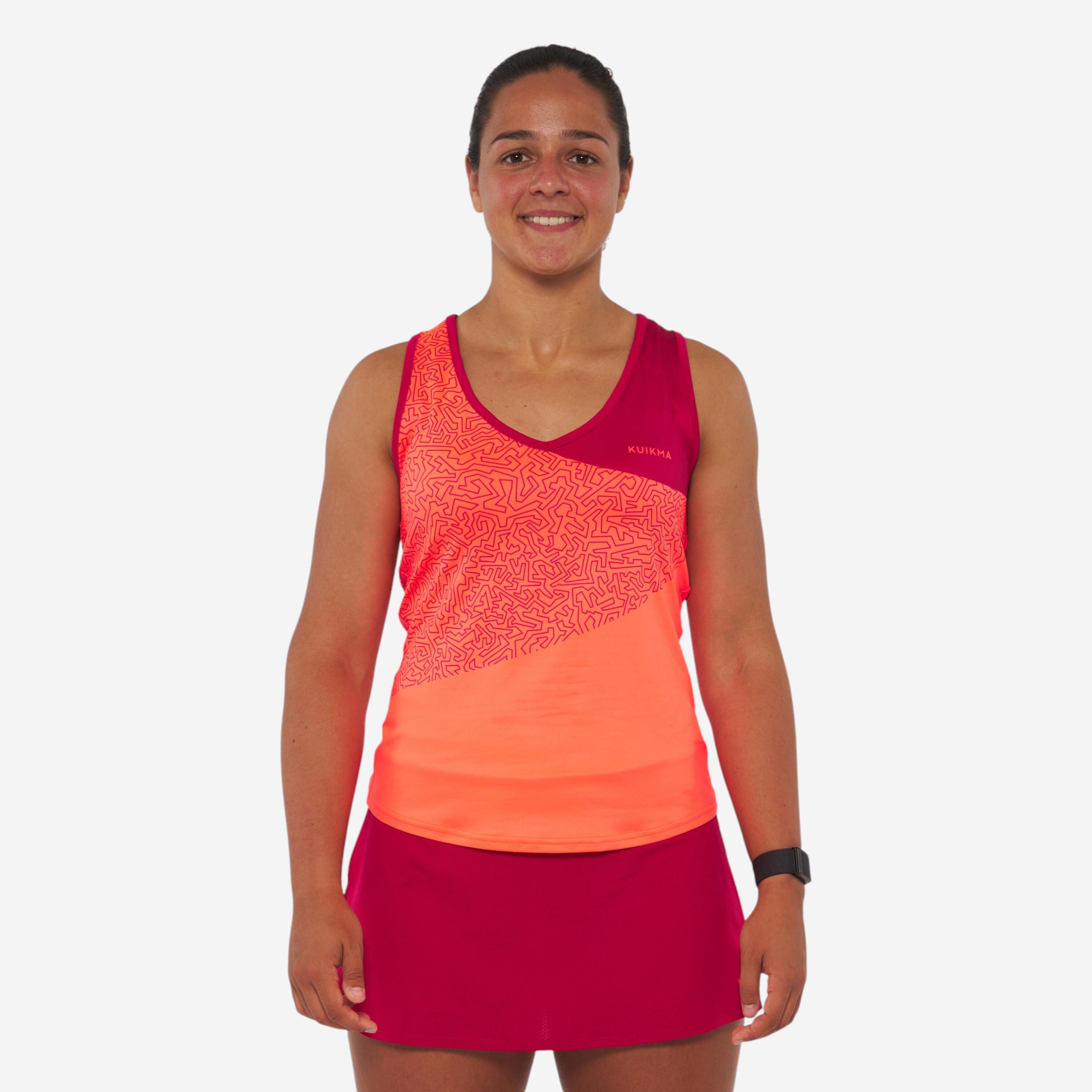 Women's Technical Breathable Padel Tank Top Dry - Red/orange