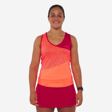 Débardeur de padel technique et respirant Femme - Kuikma Dry rouge orange