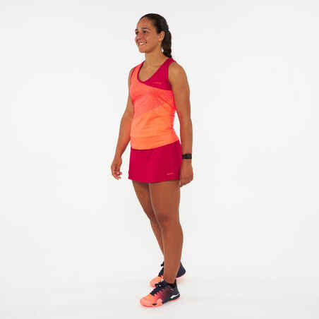 Women's Technical Breathable Padel Tank Top Dry - Red/Orange