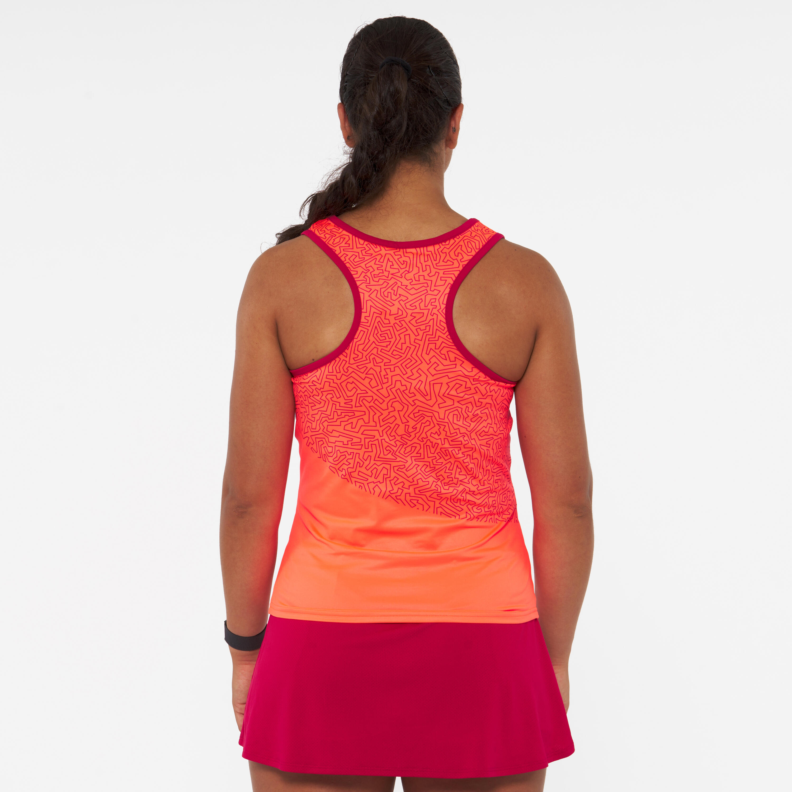Women's Technical Breathable Padel Tank Top Dry - Red/Orange 5/7