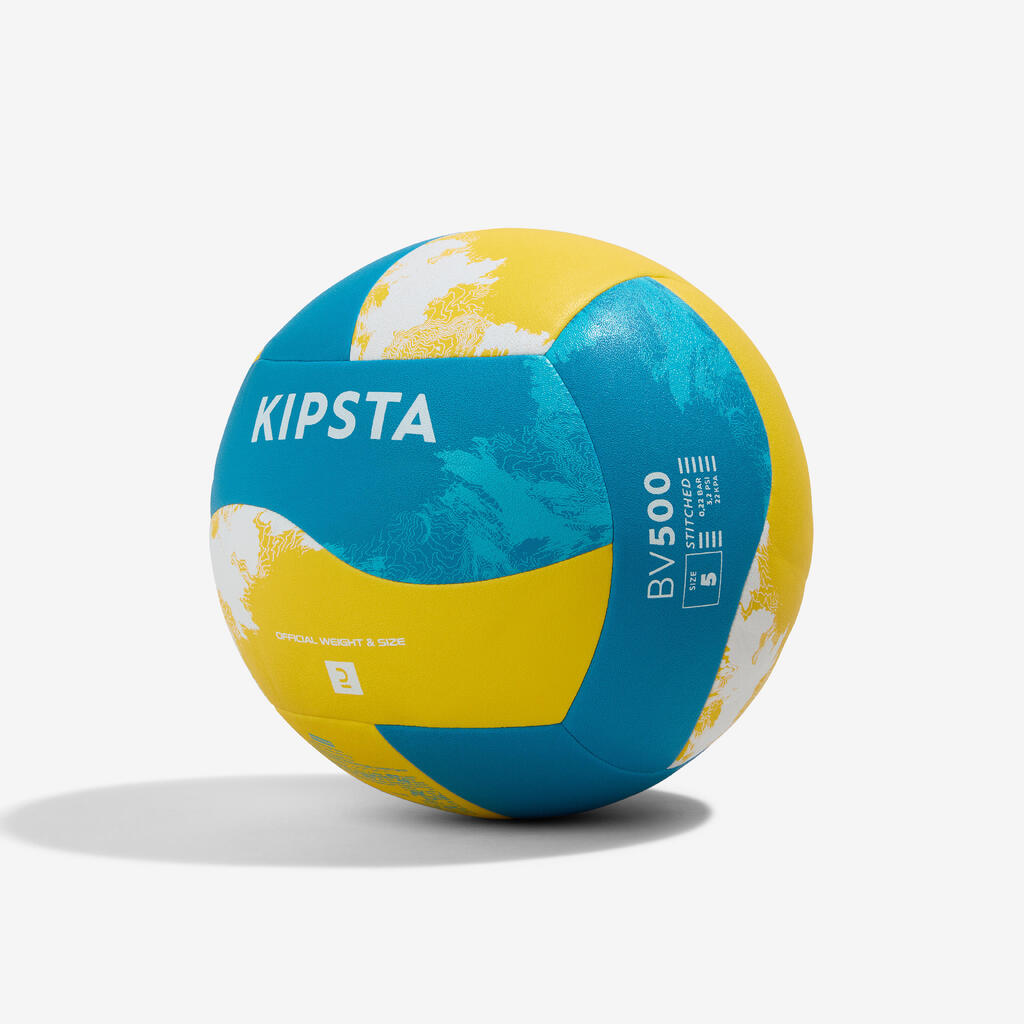 BALLON DE BEACH VOLLEY REPLICA HYBRIDE 500 JAUNE BLANC