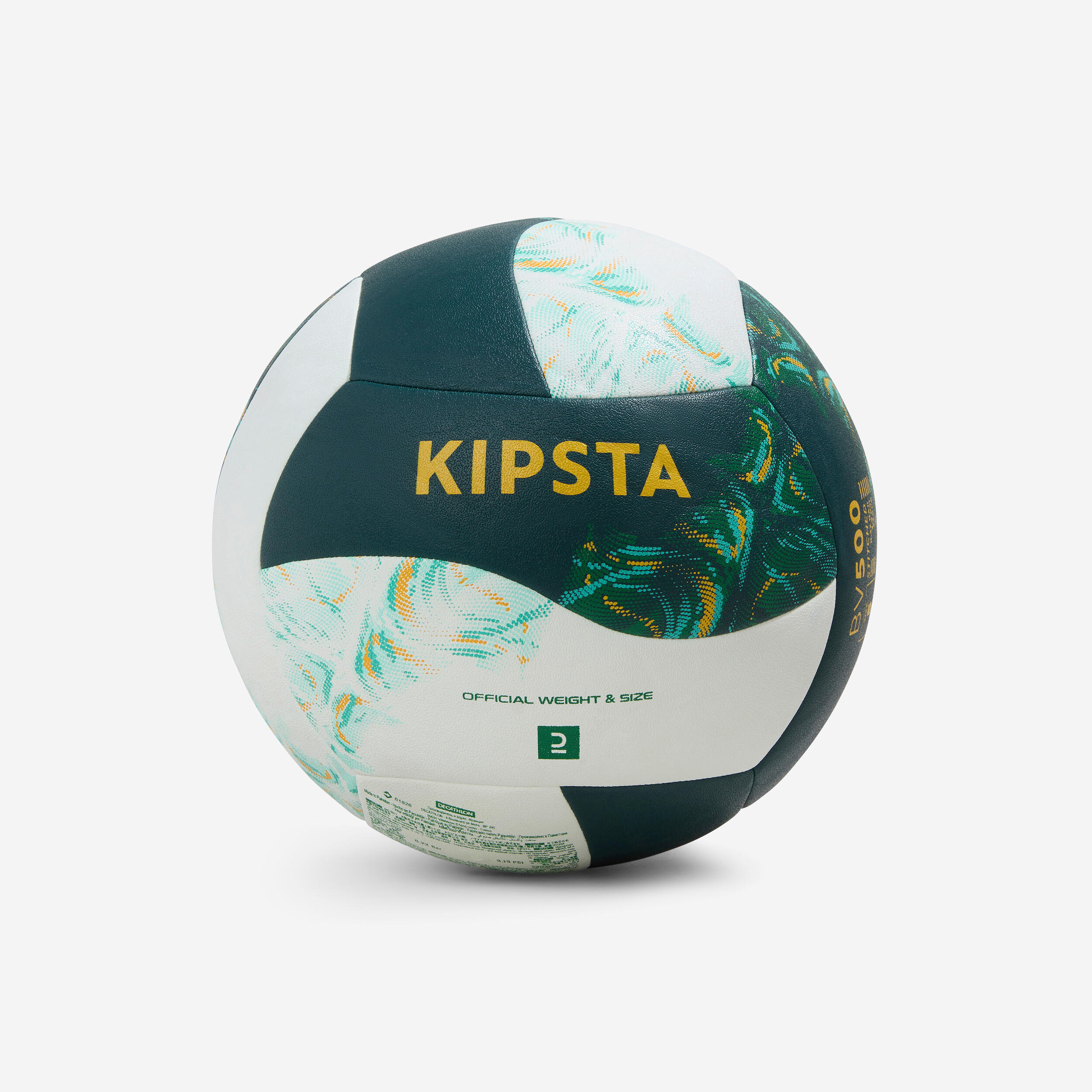 KIPSTA BALLON DE BEACH VOLLEY REPLICA HYBRIDE VERT BLANC -