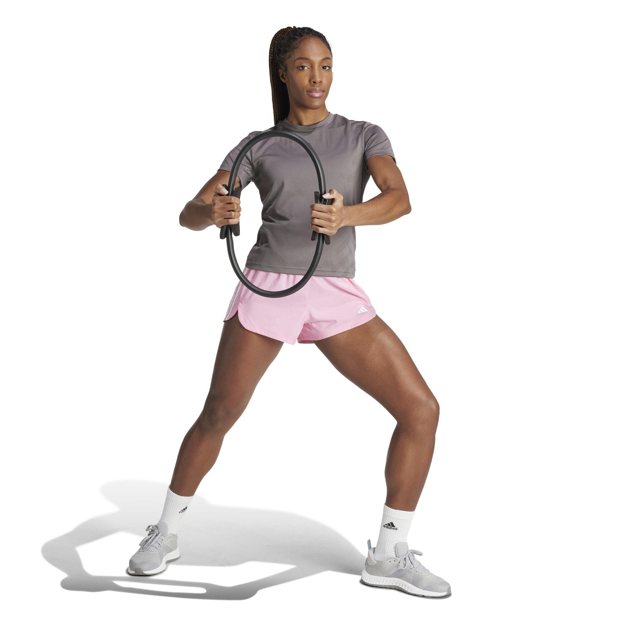 Pantaloncini ADIDAS donna palestra regular fit traspiranti rosa