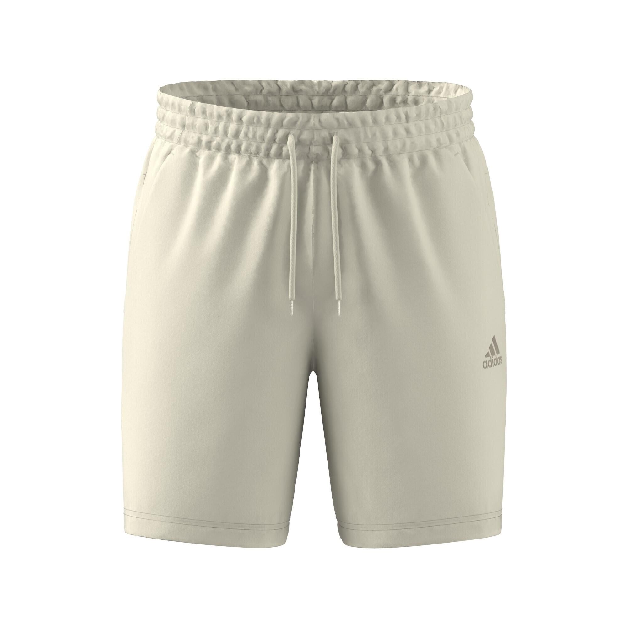 ADIDAS Men's Low-Impact Fitness Shorts - Off-White