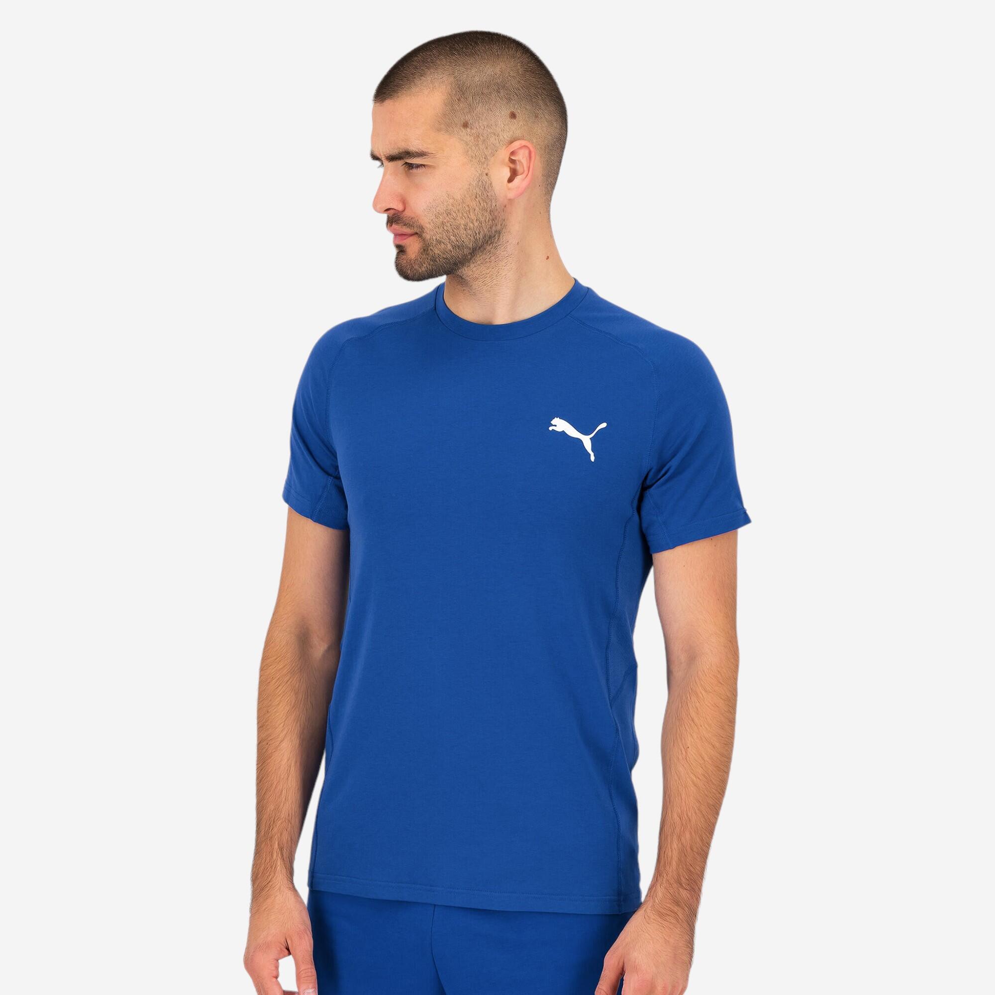 Puma T Shirt Herren Baumwolle blau Decathlon