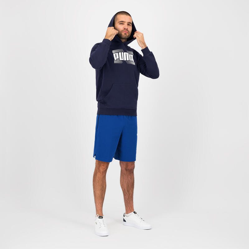 Sweatshirt com Capuz Fitness Homem Azul