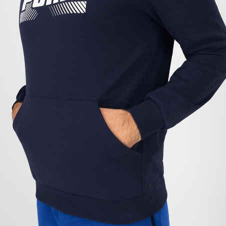 Vyriškas kūno rengybos džemperis su gobtuvu, mėlynas