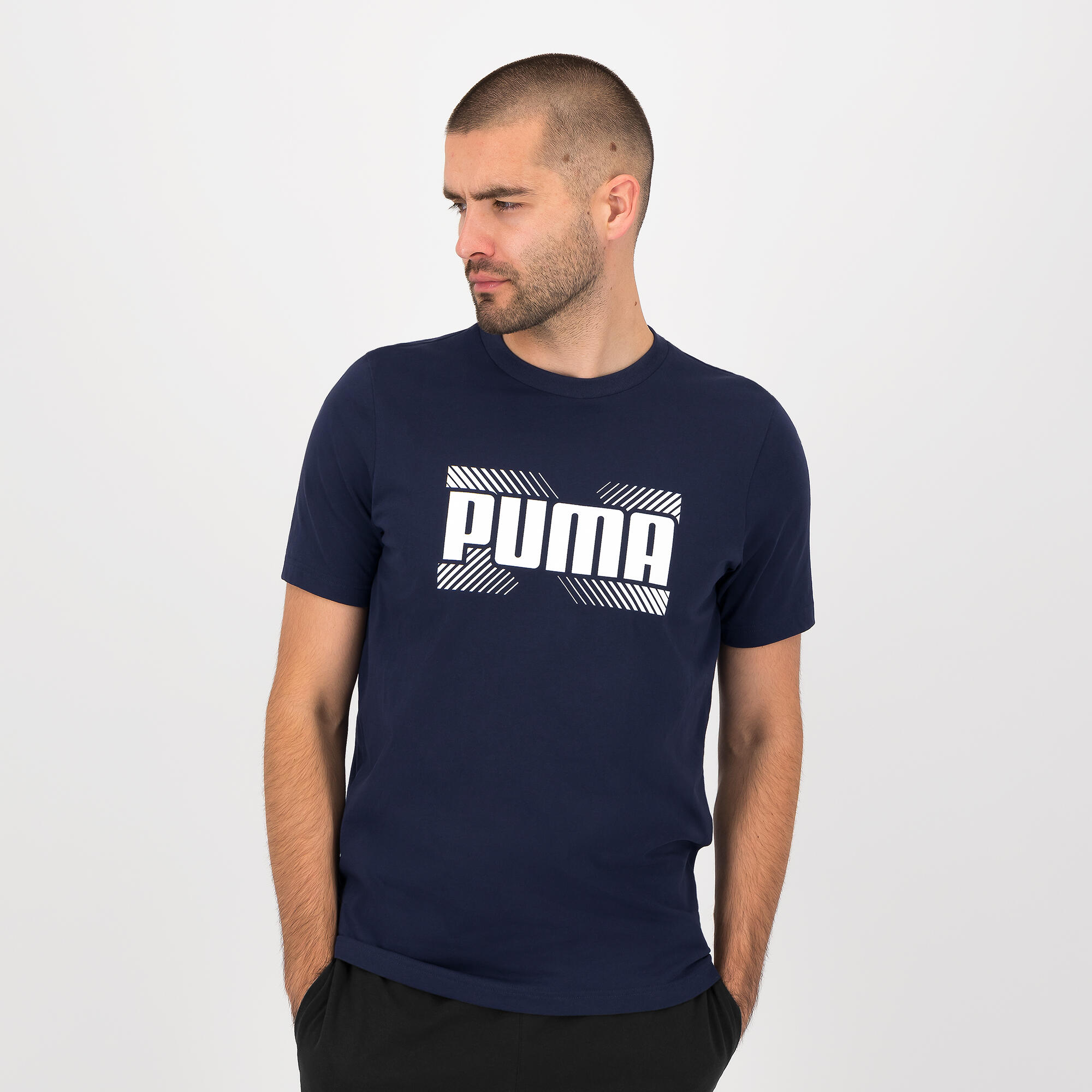 Tricou Bumbac Fitness Puma Active Albastru Barbati
